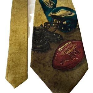 Football Themed Necktie with Helmet and Shoe